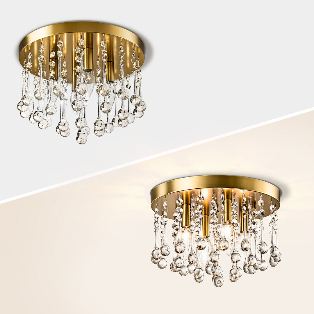 Maxax 4 - Light 11.8in Crystal Pendant Ceiling Lamp #MX19067