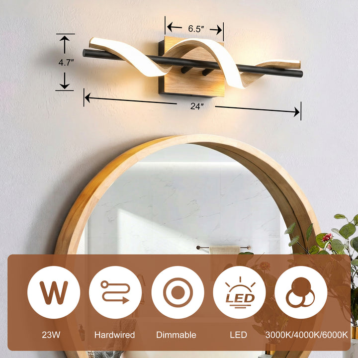 1 - Light 18"W Dimmable LED Brown Iron Vanity Light #MX21052