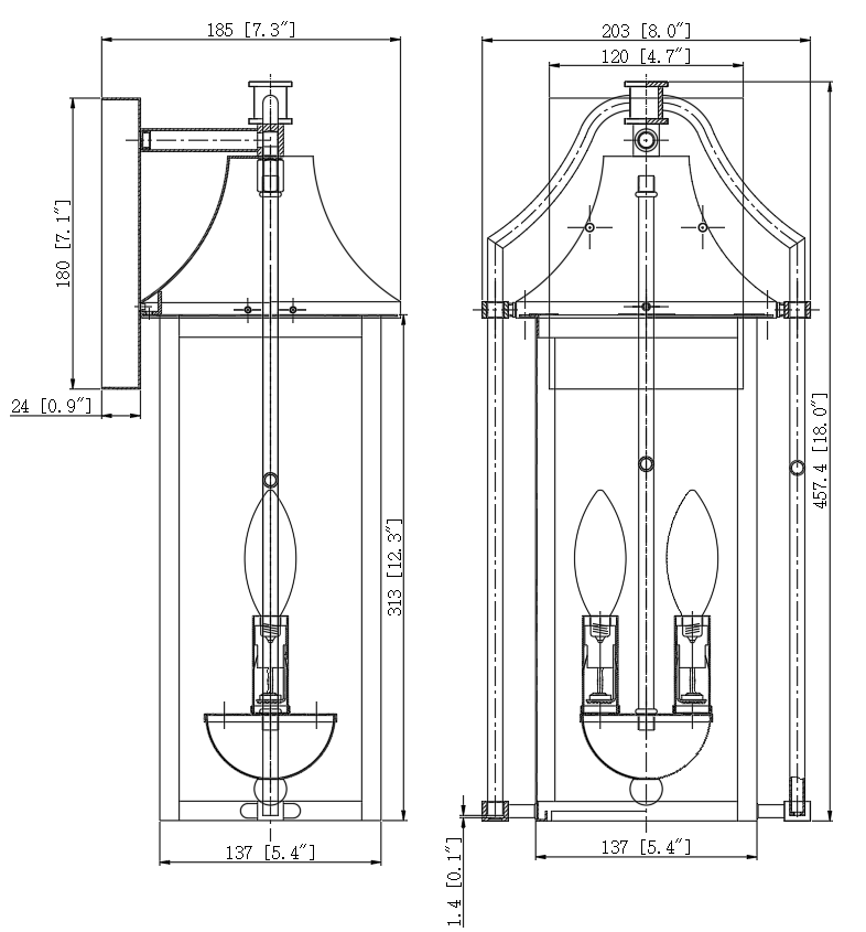 Maxax 2 Light Dawn Till Night Outdoor Wall Lights #MX7009