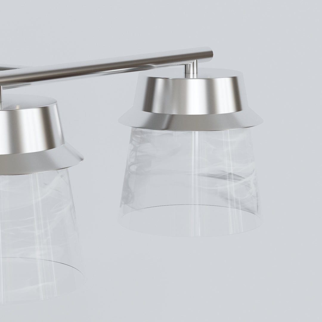Glimmer 22.6w" 3-light Led Dimmable 3000k/4000k/5000k 3cct ETL Certificated Vanity Light With Patterned Glass #MX21055