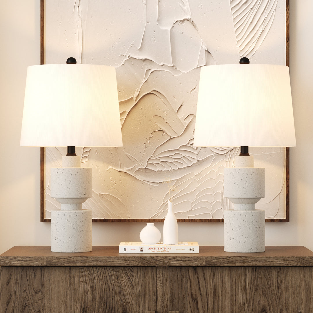 Illume 24.5'' Ivory Resin Table Lamp For Living Room/bedroom #T210