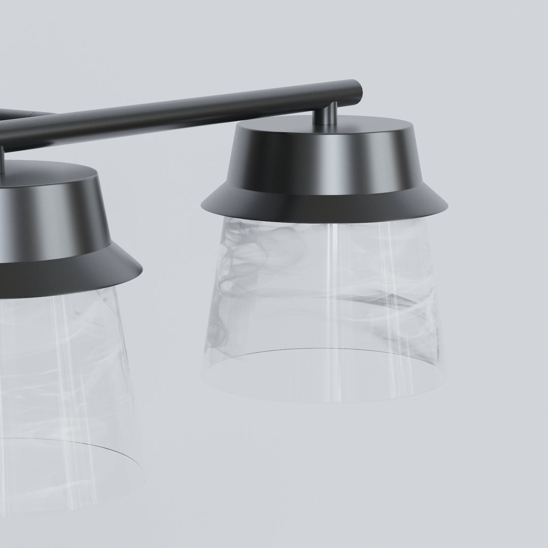Glimmer 22.6w" 3-light Led Dimmable 3000k/4000k/5000k 3cct ETL Certificated Vanity Light With Patterned Glass #MX21055