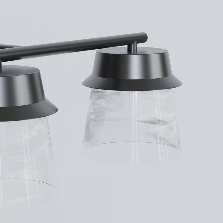 Glimmer 22.6w" 3-light Led Dimmable 3000k/4000k/5000k 3cct ETL Certificated Vanity Light With Patterned Glass #MX21055