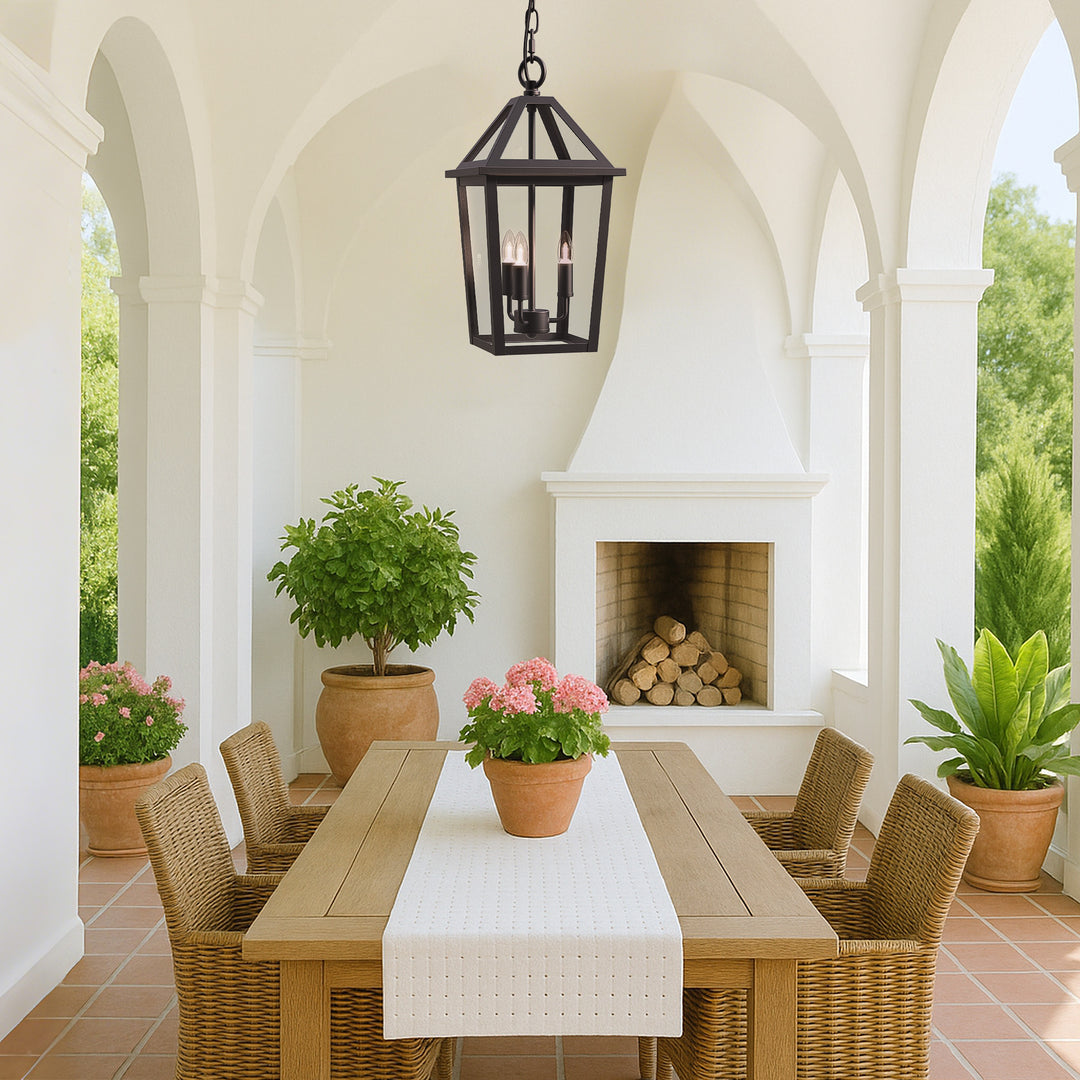 3 Light 16.4''H Iron Outdoor Hanging Lantern #7048