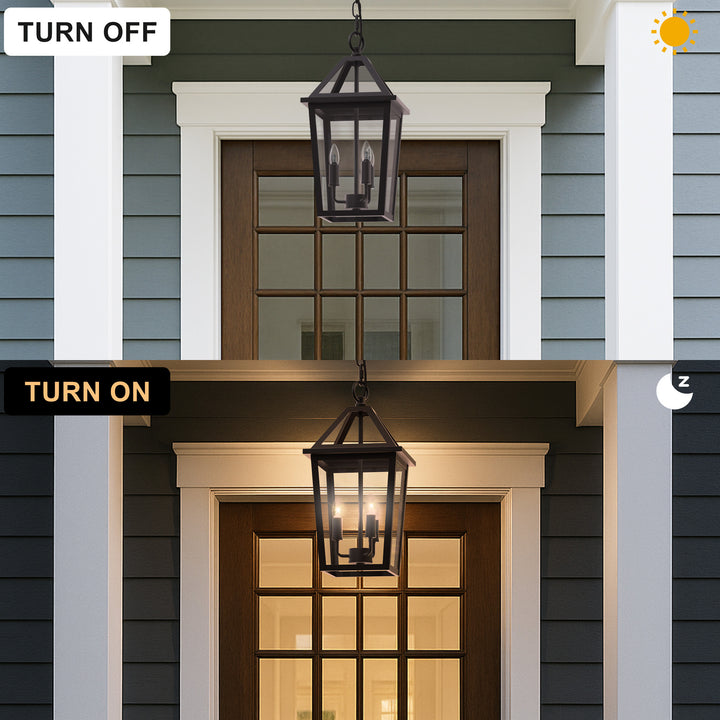 3 Light 16.4''H Iron Outdoor Hanging Lantern #7048