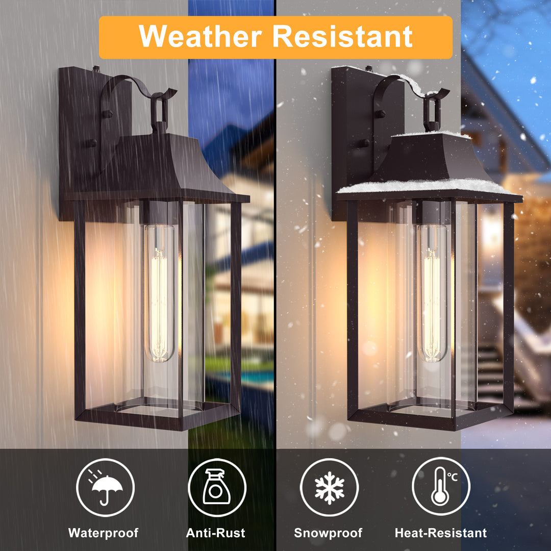 Radiance  1 - Light 18" H Glass Outdoor Wall Lantern With Dusk To Dawn #7058