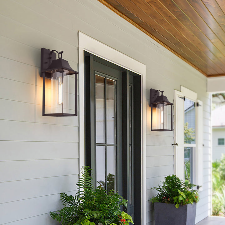 Radiance  1 - Light 18" H Glass Outdoor Wall Lantern With Dusk To Dawn #7058