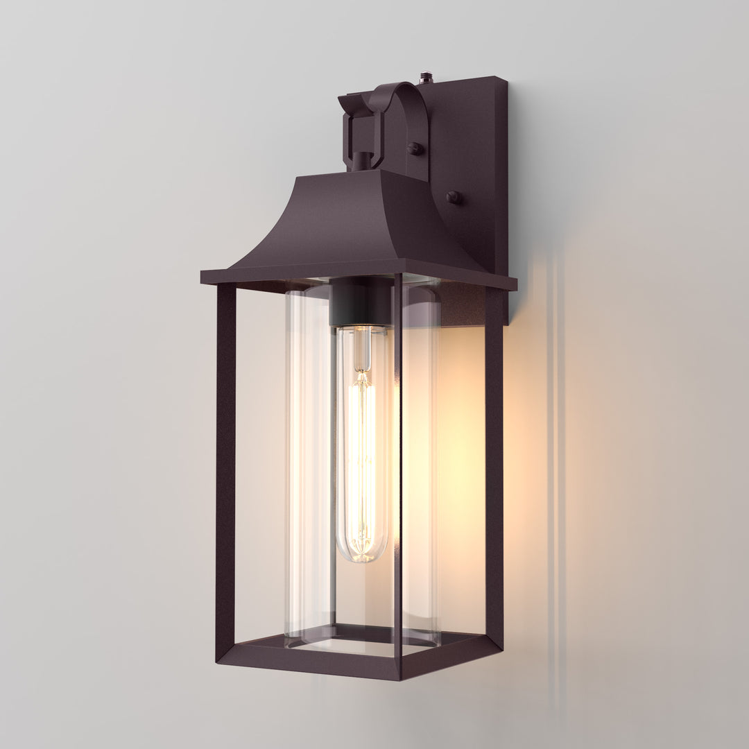 Radiance  1 - Light 18" H Glass Outdoor Wall Lantern With Dusk To Dawn #7058