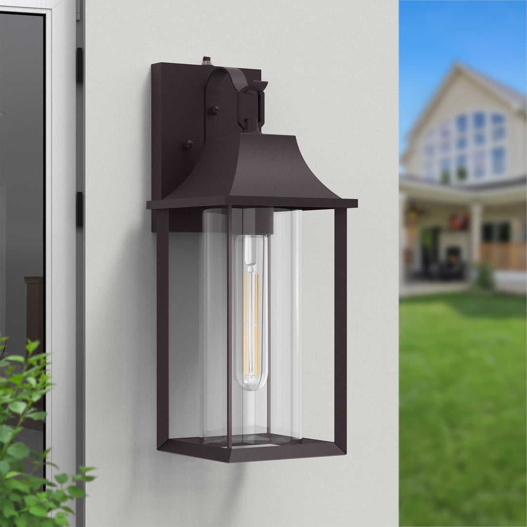 Radiance  1 - Light 18" H Glass Outdoor Wall Lantern With Dusk To Dawn #7058