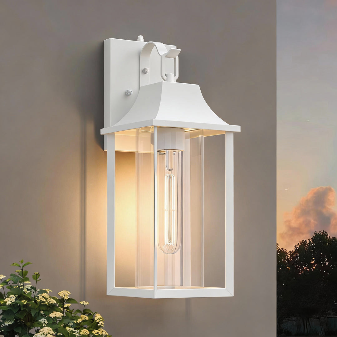 Radiance  1 - Light 18" H Glass Outdoor Wall Lantern With Dusk To Dawn #7058