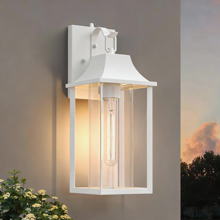 Radiance  1 - Light 18" H Glass Outdoor Wall Lantern With Dusk To Dawn #7058