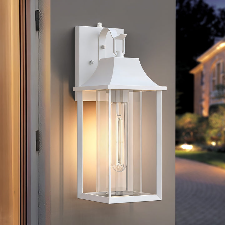 Radiance  1 - Light 18" H Glass Outdoor Wall Lantern With Dusk To Dawn #7058