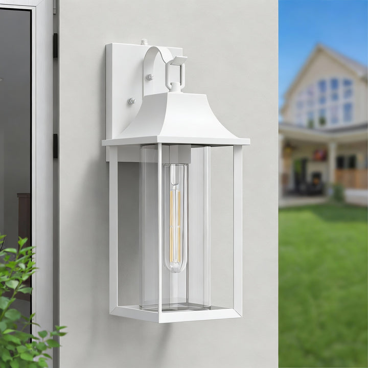 Radiance  1 - Light 18" H Glass Outdoor Wall Lantern With Dusk To Dawn #7058