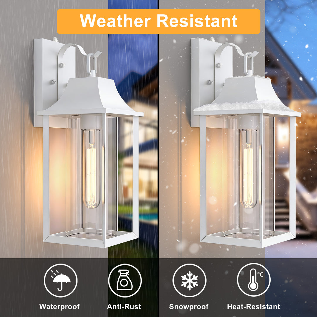 Radiance  1 - Light 18" H Glass Outdoor Wall Lantern With Dusk To Dawn #7058