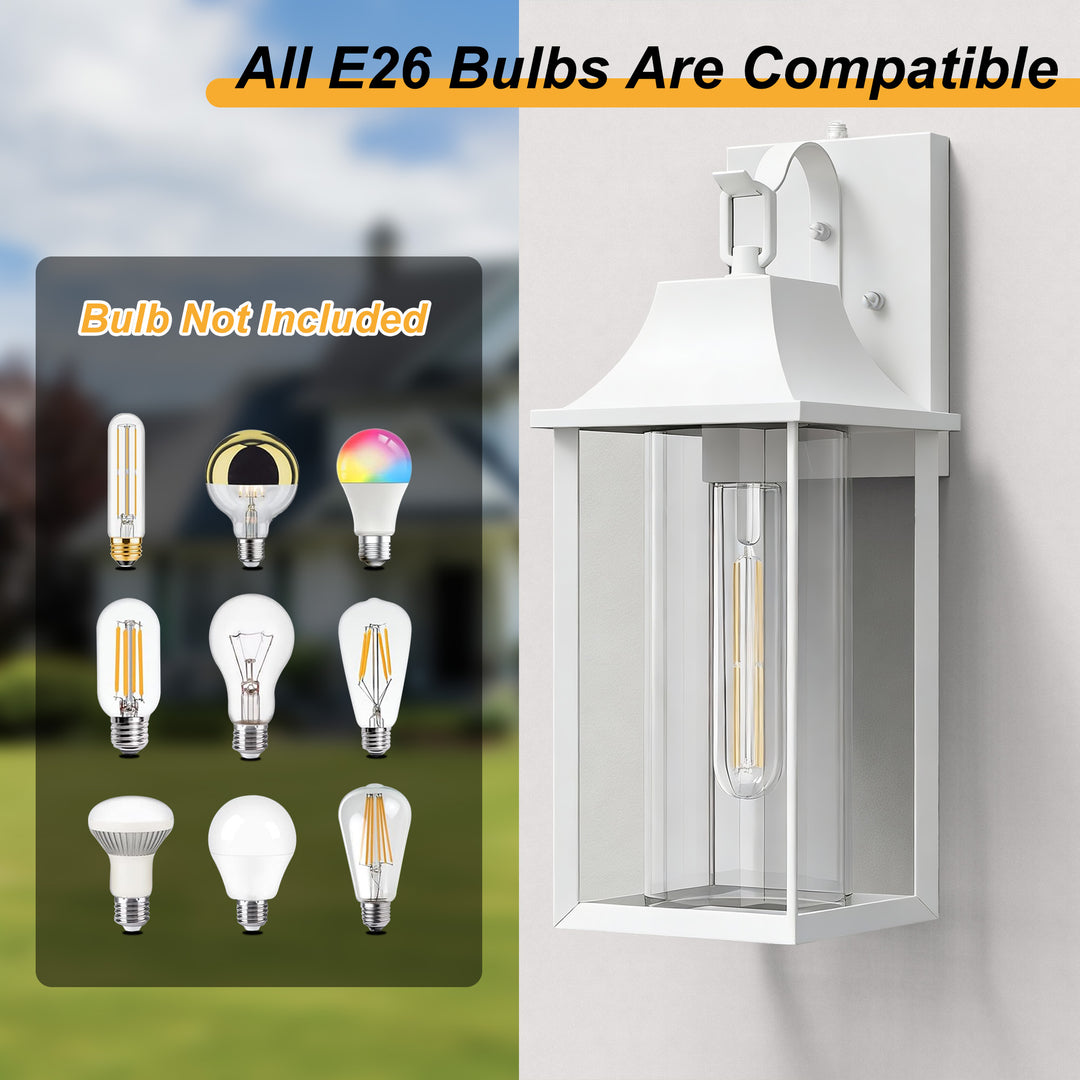 Radiance  1 - Light 18" H Glass Outdoor Wall Lantern With Dusk To Dawn #7058