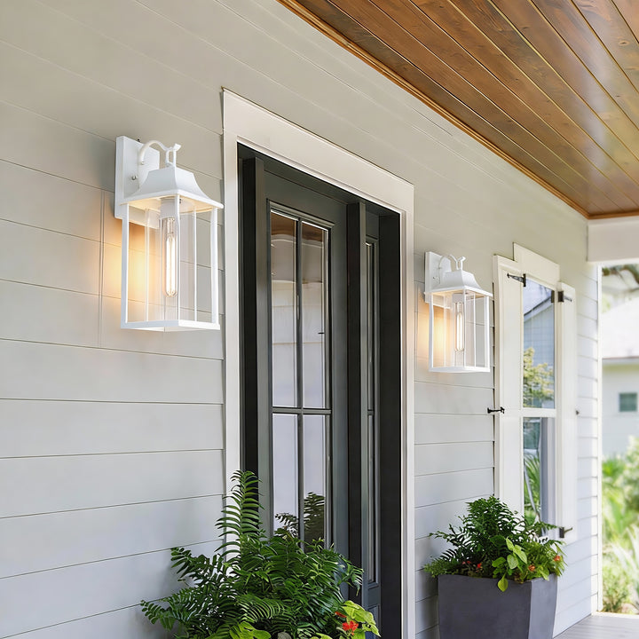 Radiance  1 - Light 18" H Glass Outdoor Wall Lantern With Dusk To Dawn #7058