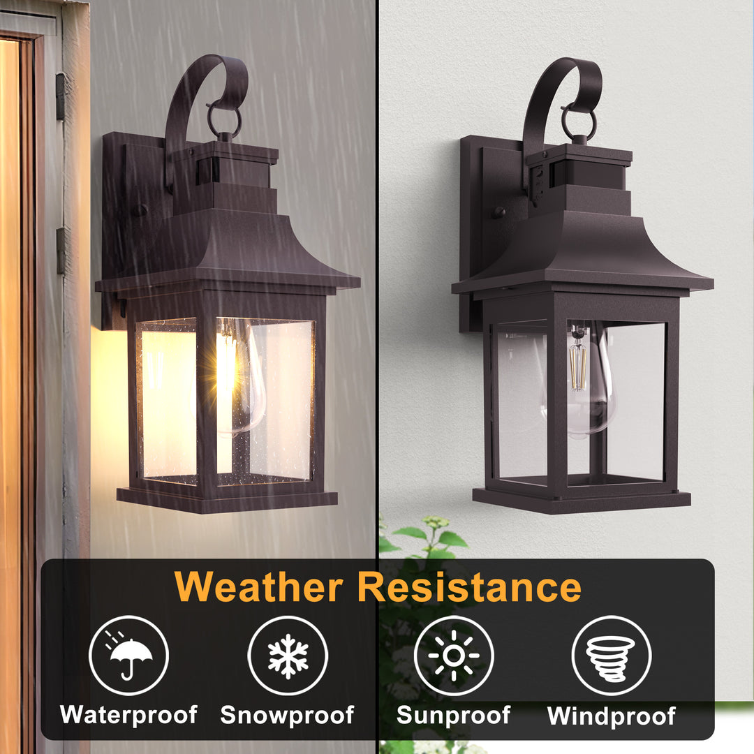 Solstice 1 - Light 19"H Aluminium Outdoor Wall Lantern With Dusk To Dawn And Motion Sensor #7059