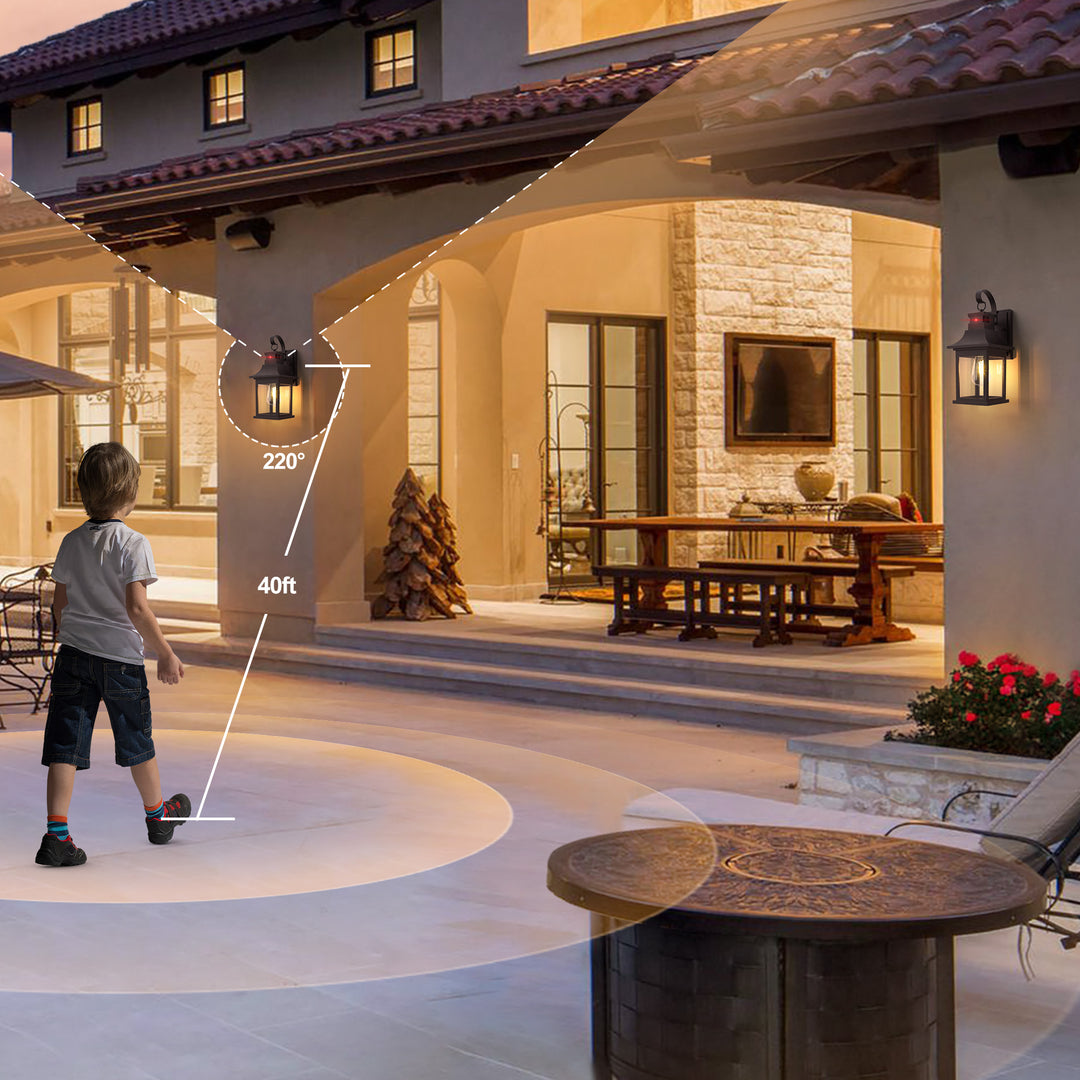 Solstice 1 - Light 19"H Aluminium Outdoor Wall Lantern With Dusk To Dawn And Motion Sensor #7059