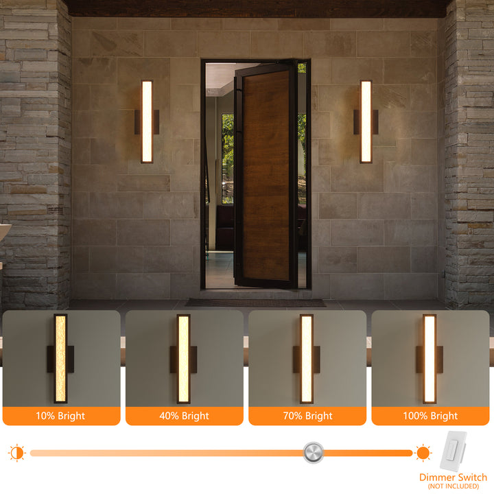 Solstice 1 - Light 15.4"H Led Aluminum Outdoor Wall Light (Set of 2) #7074