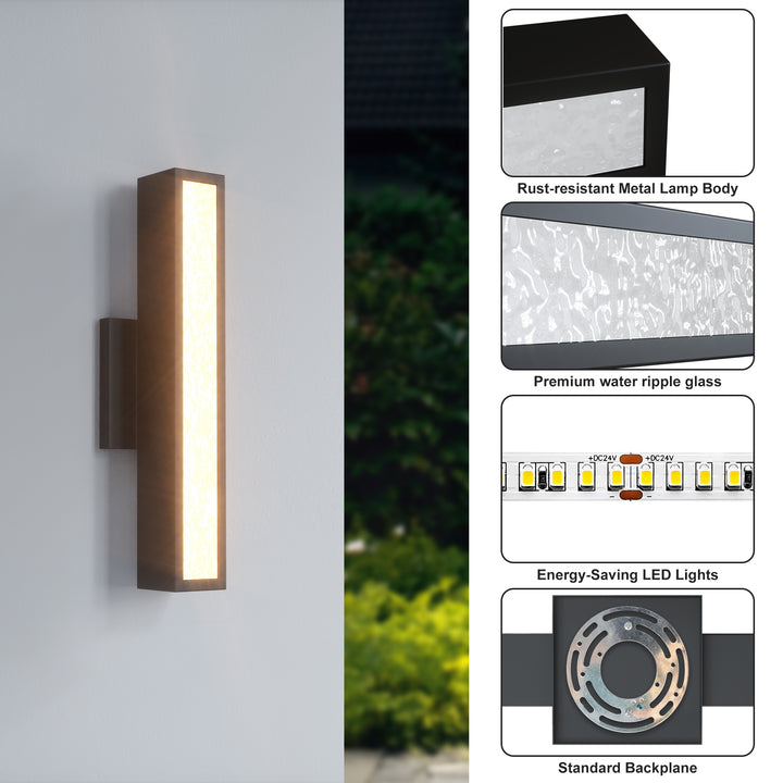 Solstice 1 - Light 15.4"H Led Aluminum Outdoor Wall Light (Set of 2) #7074