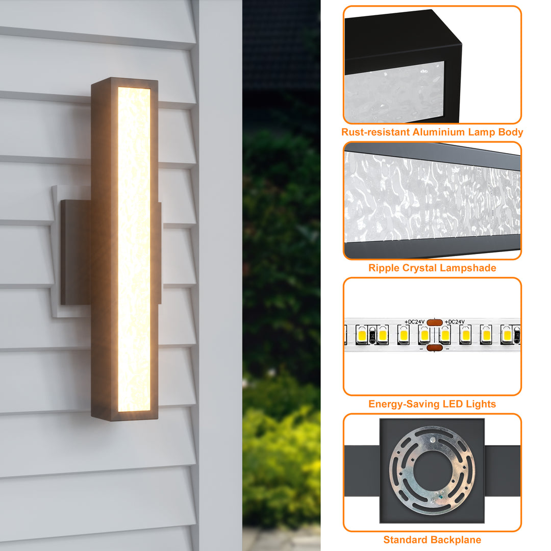 Solstice 1 - Light 15.4"H Led Aluminum Outdoor Wall Light (Set of 2) #7074