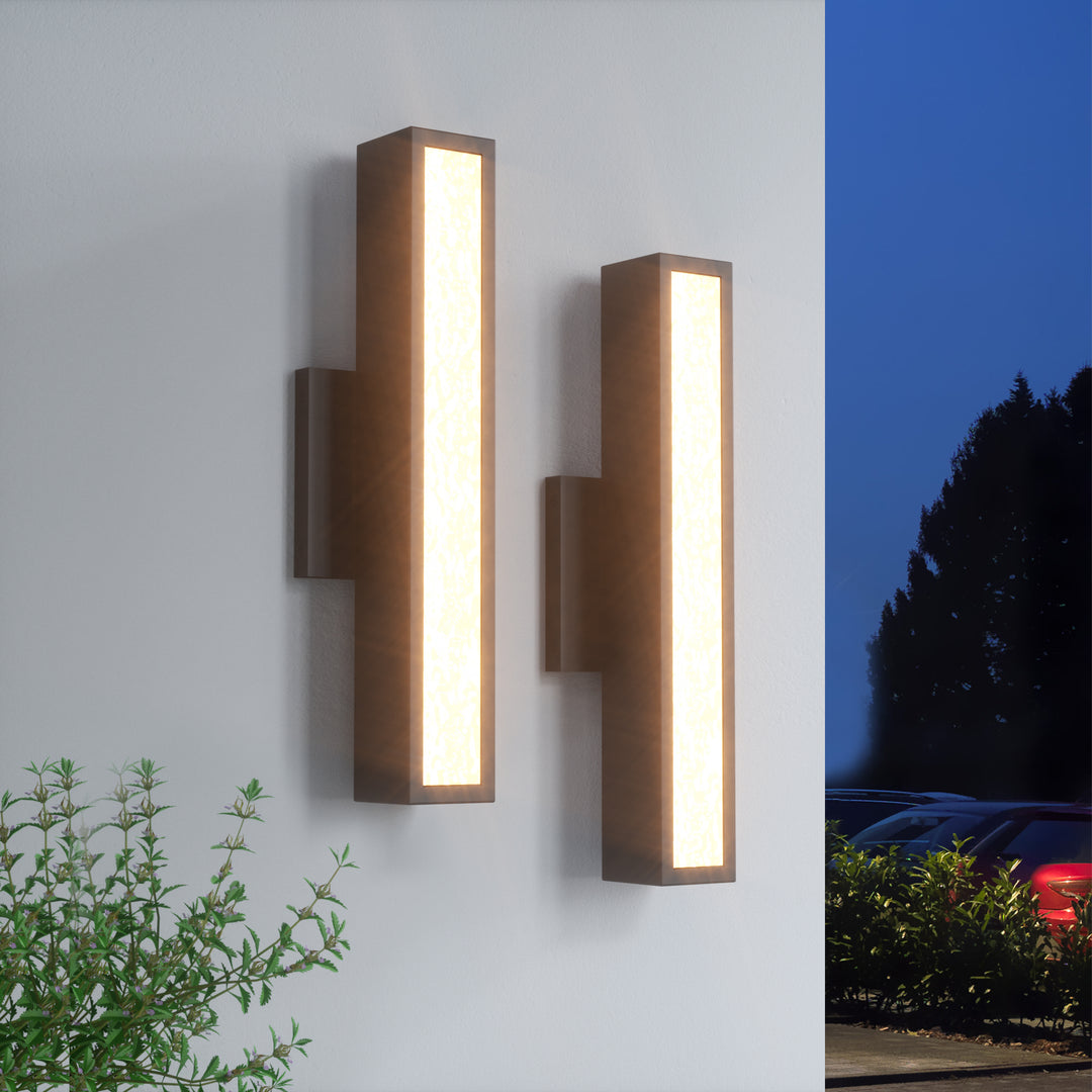 Solstice 1 - Light 15.4"H Led Aluminum Outdoor Wall Light (Set of 2) #7074