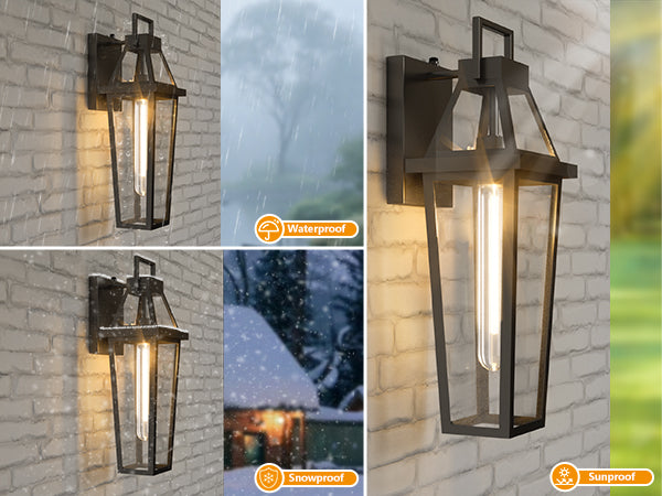 Solstice 1 - Light 18.4"H Tempered Glass Outdoor Wall Light With Dusk To Dawn #7075