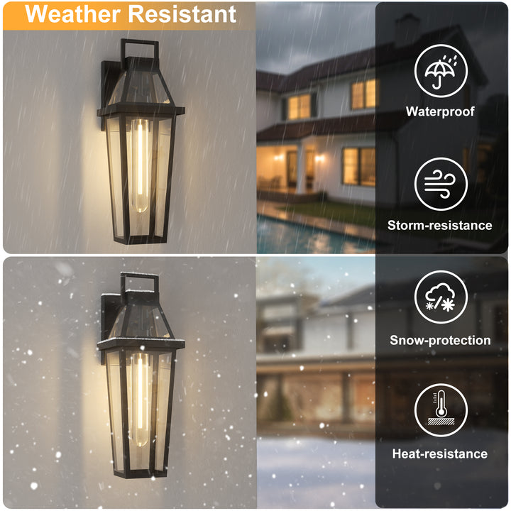 Solstice 1 - Light 18.4"H Tempered Glass Outdoor Wall Light With Dusk To Dawn #7075
