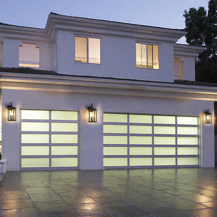 Solstice 25"H 3-Light Tempered Glass Outdoor Wall Lantern With Dusk To Dawn #7077