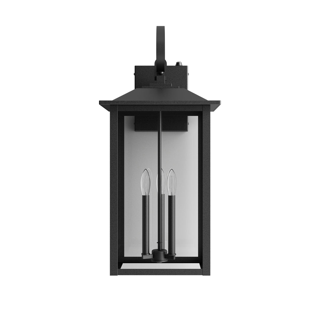 Solstice 25"H 3-Light Tempered Glass Outdoor Wall Lantern With Dusk To Dawn #7077