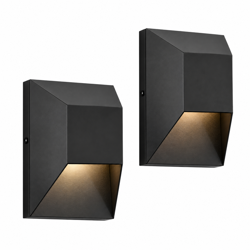 Starlight 9''H 1-Light Dimmable Sand Grain Black Led Outdoor Wall Light #7080