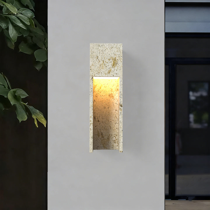 Breeze 18''H Dimmable White Travertine 80CRI LED Outdoor Wall Light #OW7110