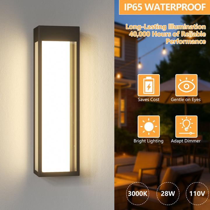 Radiance 1 - Light 19.6''H Dimmable Led Black Iron Outdoor Wall Light #7086