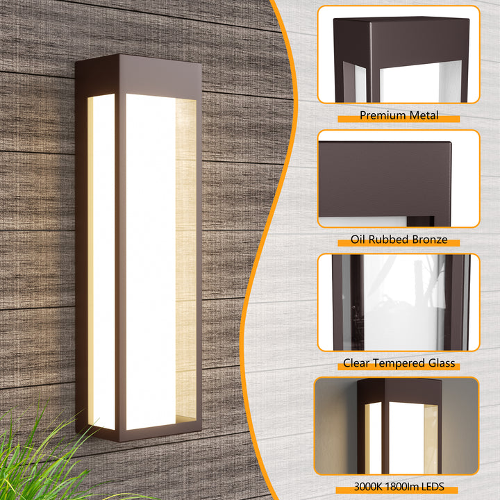 Terrain 1 - Light 19.6''H Dimmable Led Black Iron Outdoor Wall Light #7086