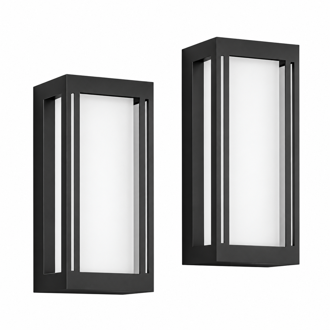 14.5" RGB LED Outdoor Wall Lights with App Control, Dimmable &amp; Dusk to Dawn, Set of 2 