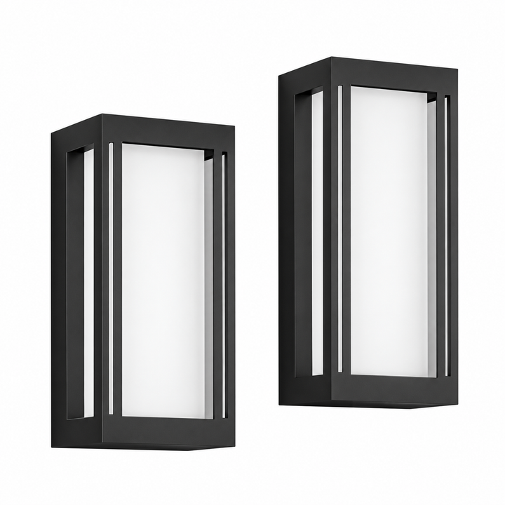 14.5" RGB LED Outdoor Wall Lights with App Control, Dimmable &amp; Dusk to Dawn, Set of 2 