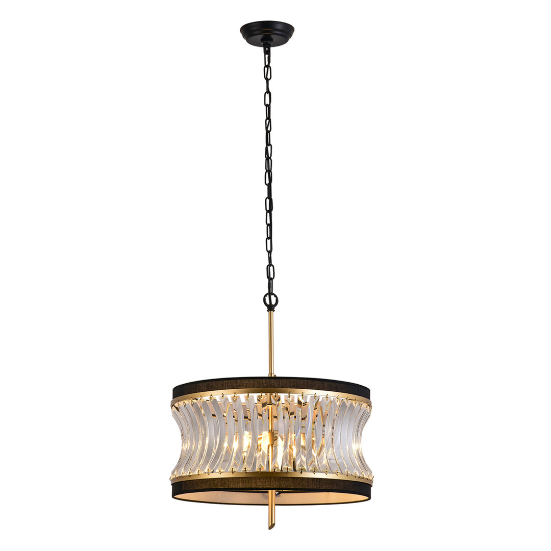 Zaza Designs 2 - Light Shaded Drum Classic / Traditional Chandelier With Wrought Iron Accents #19150