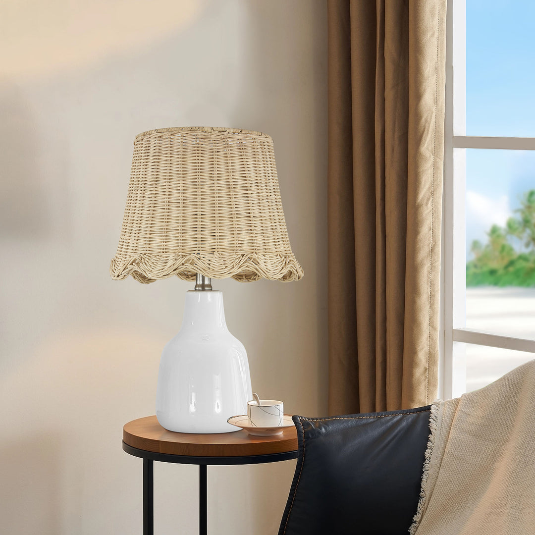 16.5" Modern Country Ceramic Table Lamp For Living Room/bedroom #T267-BU