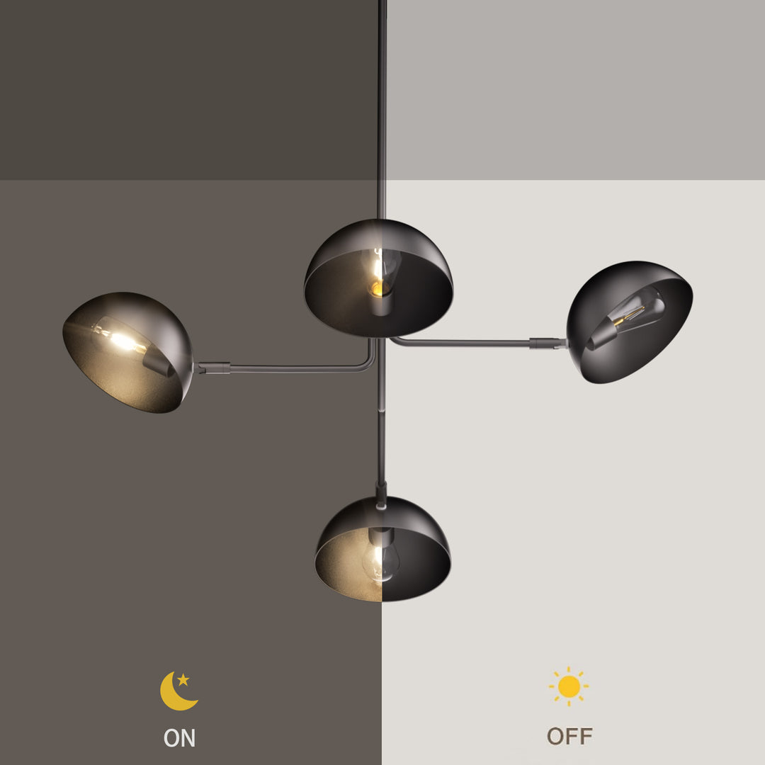 Glimmer 4-light 36" Gray/brass Modern Sputnik Chandelier With Electroplating Shade For Dining Room Or Kitchen #29030