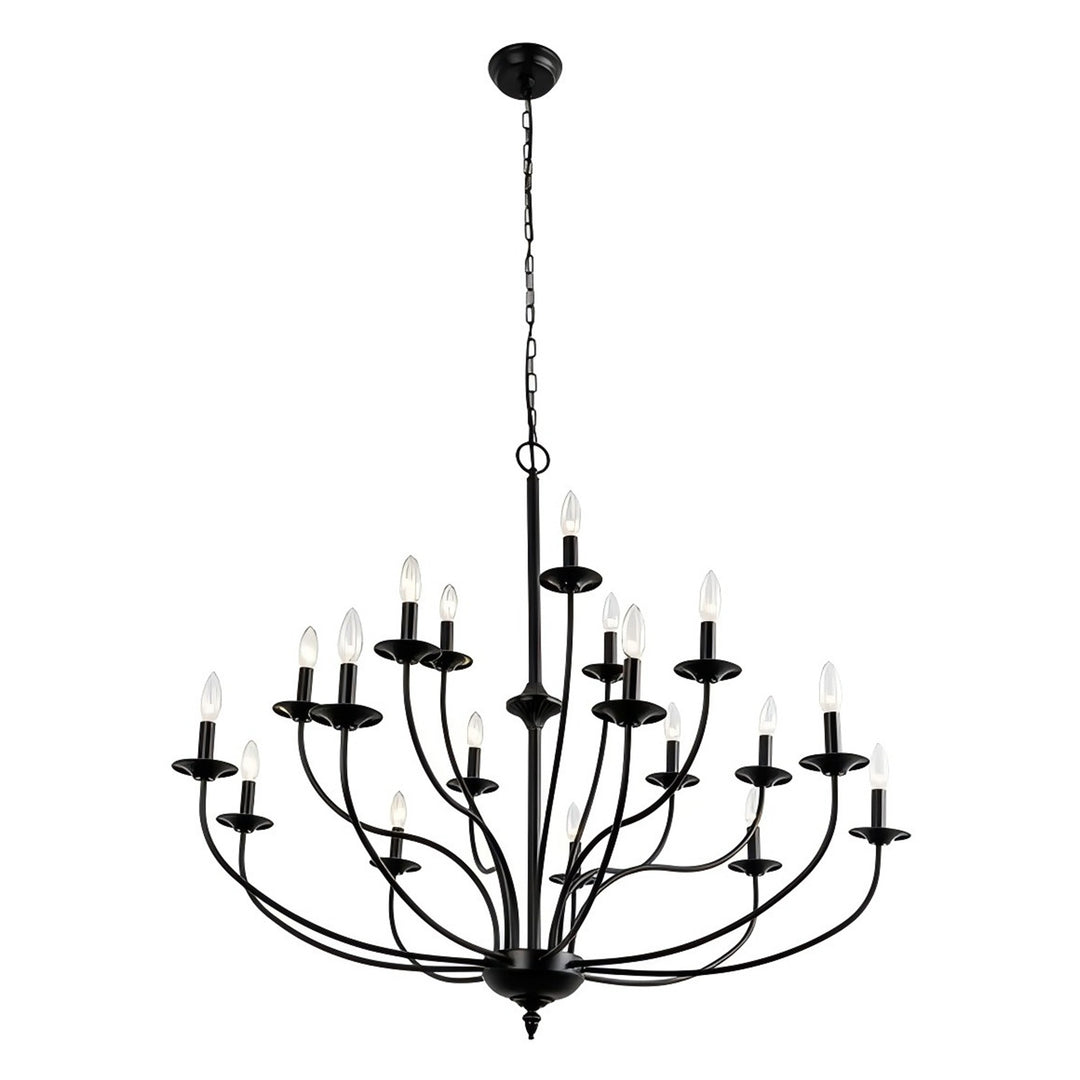 MAXAX 18 - Light Candle Style Traditional Chandelier with Wrought Iron Accents#MX19134