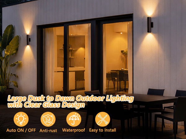 Aluminum Black Outdoor Wall Light (Set of 2) #OW7121