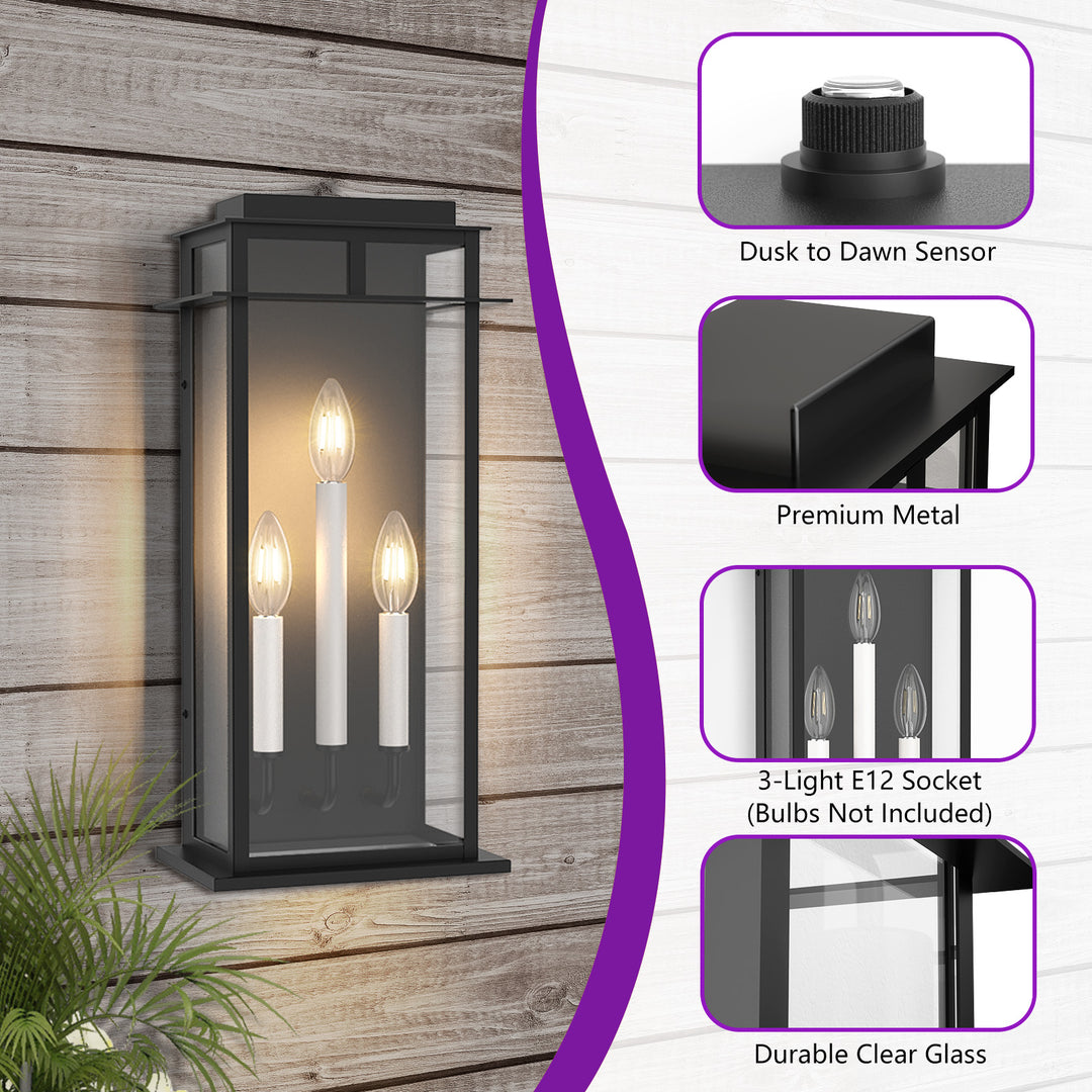 Solstice Outdoor Wall Lantern With Dusk To Dawn #7072