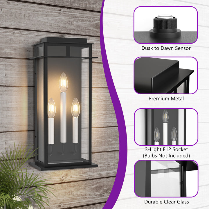 Solstice Outdoor Wall Lantern With Dusk To Dawn #7072