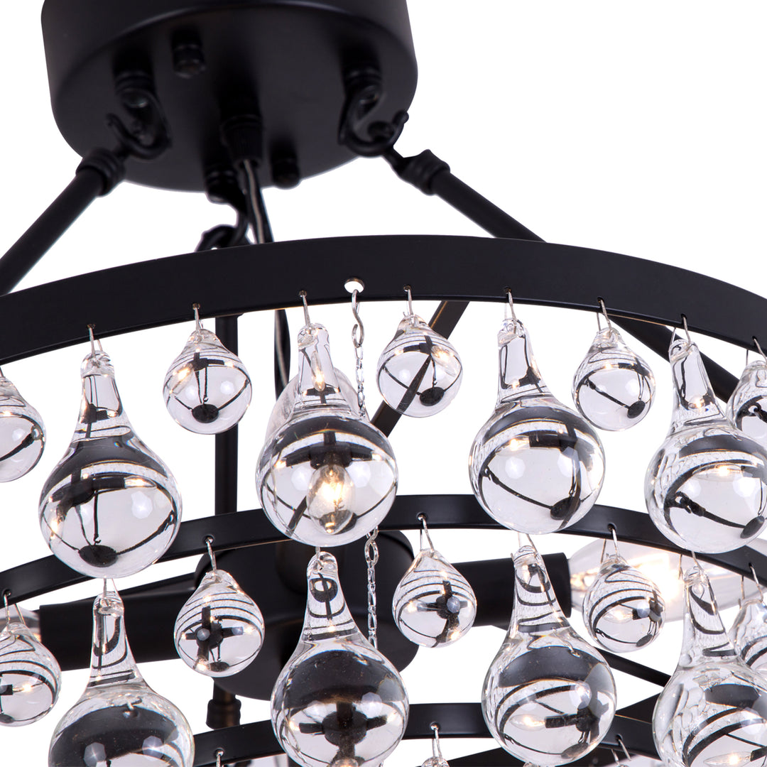 Maxax Crystal Semi Recessed Ceiling Light #19207-5BK