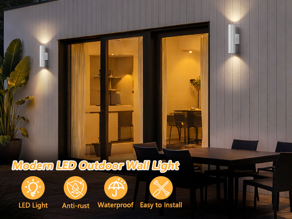 Aluminum Black Outdoor Wall Light (Set of 2) #OW7121