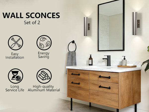 Dusk Black Dimmable Led Wall Sconces (Set of 2) #OW7121