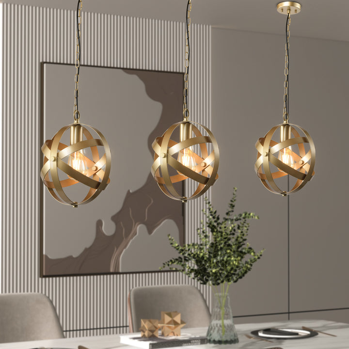 1 - Light Champagne Gold Pendant Light #MX21016