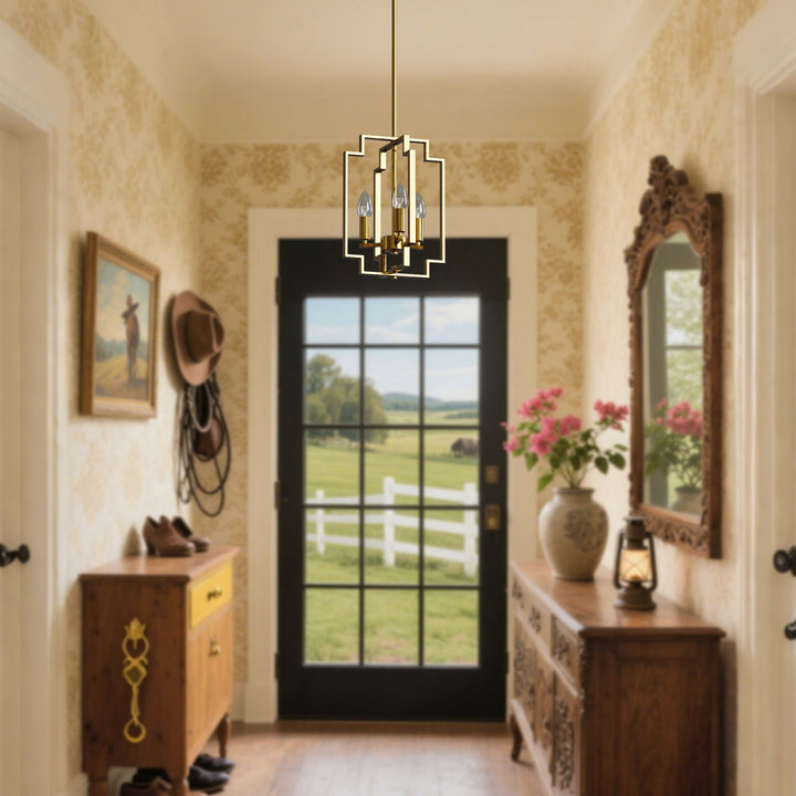 Maxax 3 - Light Lantern Square Chandelier with Wrought Iron Accent #MX1920