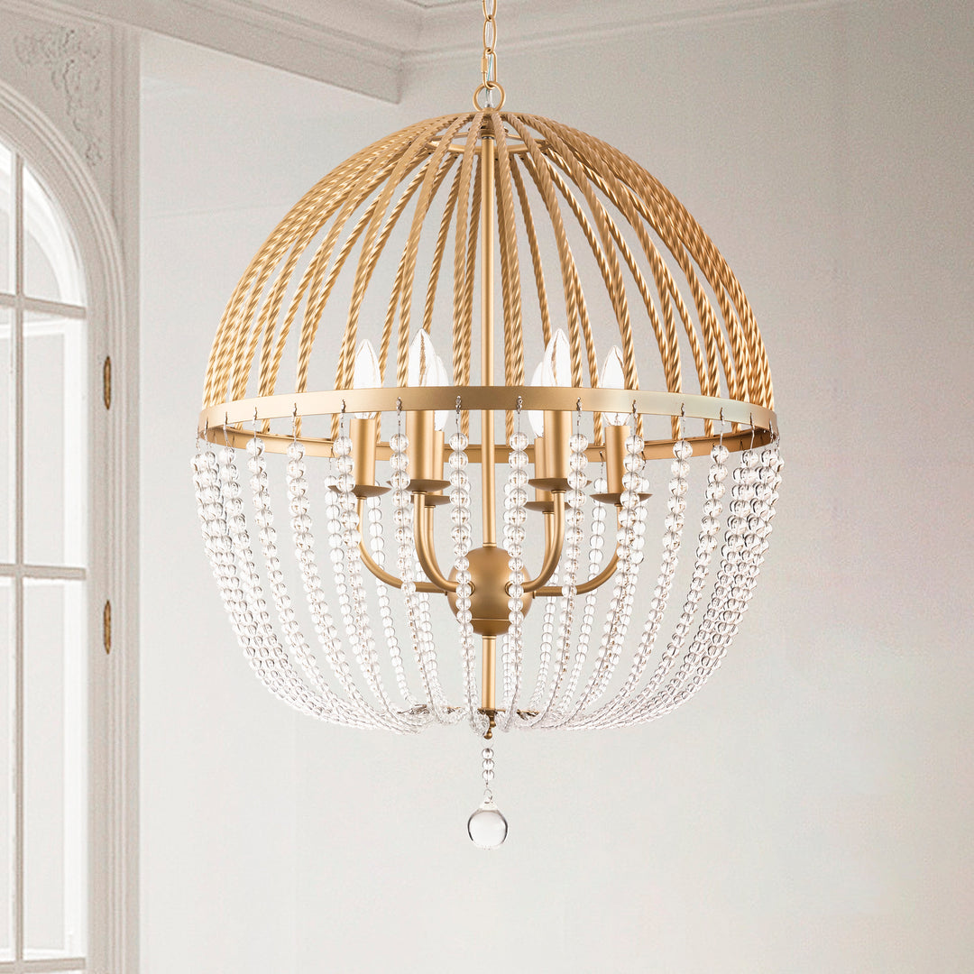 6 - Light Dimmable Globe Chandelier #27004