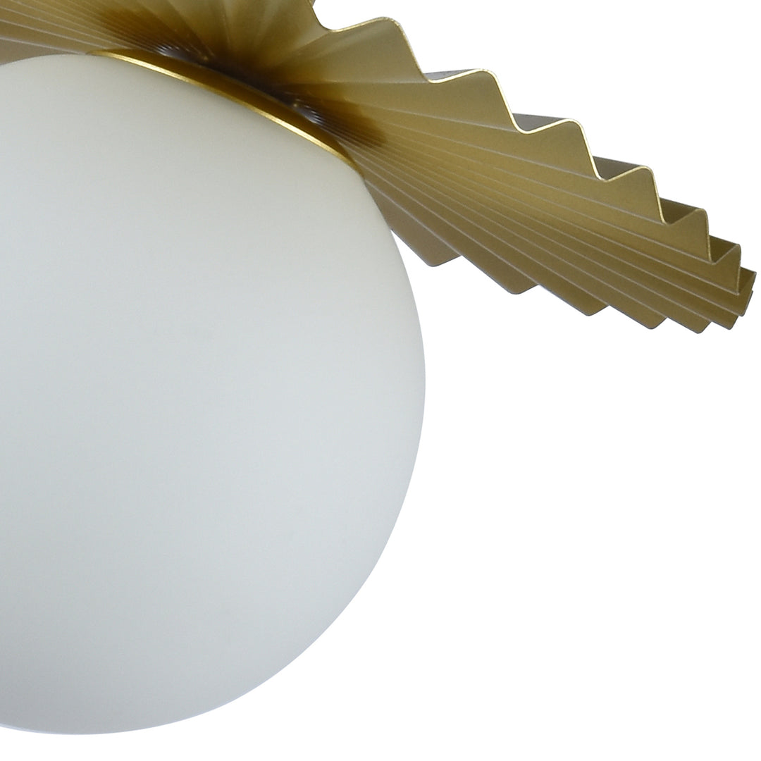 1 - Light 9.8" Single Gold Globe Wrought Iron Accents Modern Pendant with Glass Shade for Kitchen Island #5017
